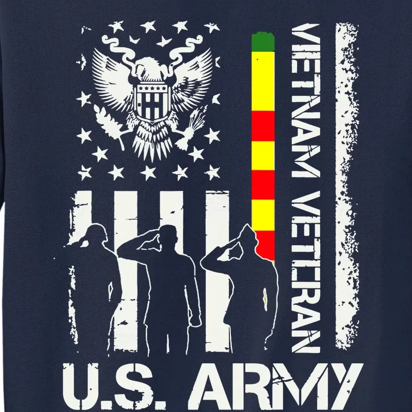 US Army Vietnam Veteran USA Flag | Veteran Vietnam Army Tall Sweatshirt