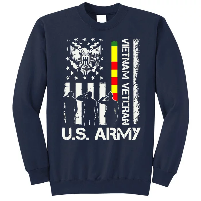 US Army Vietnam Veteran USA Flag | Veteran Vietnam Army Tall Sweatshirt