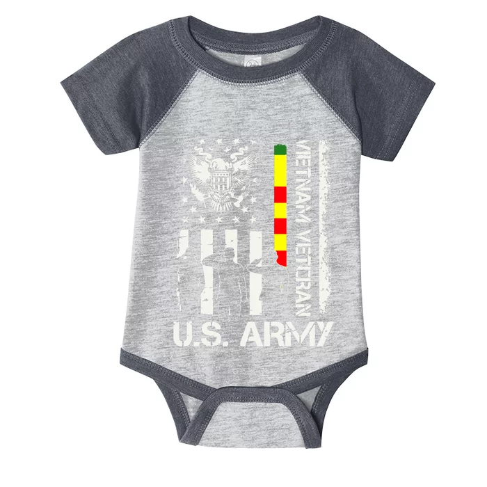 US Army Vietnam Veteran USA Flag | Veteran Vietnam Army Infant Baby Jersey Bodysuit