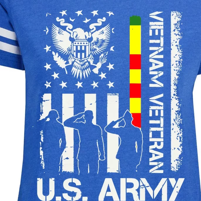 US Army Vietnam Veteran USA Flag | Veteran Vietnam Army Enza Ladies Jersey Football T-Shirt