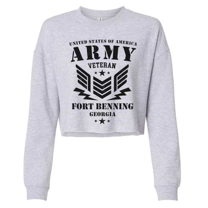 US Army Veteran Fort Benning Georgia Cropped Pullover Crew