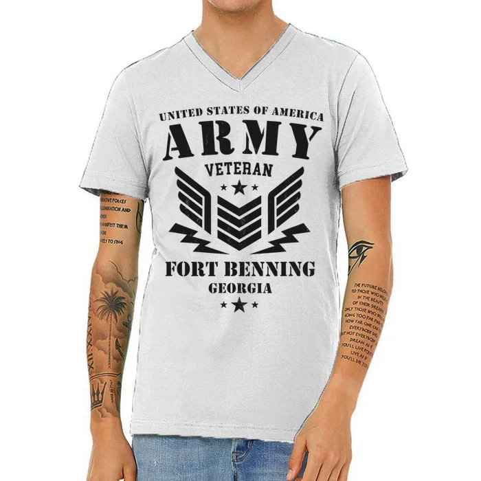 US Army Veteran Fort Benning Georgia V-Neck T-Shirt