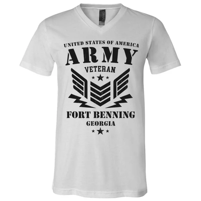 US Army Veteran Fort Benning Georgia V-Neck T-Shirt