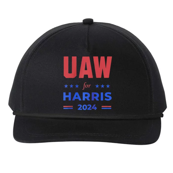 United Auto Workers For Harris 2024 Uaw Red Strike Kamala Raglan Snapback Five-Panel Rope Hat