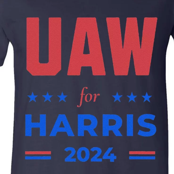 United Auto Workers For Harris 2024 Uaw Red Strike Kamala V-Neck T-Shirt