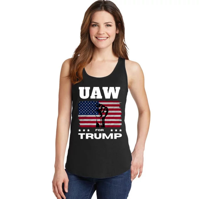 United Auto Workers For Donald Trump Uaw 2024 Election Ladies Essential Tank