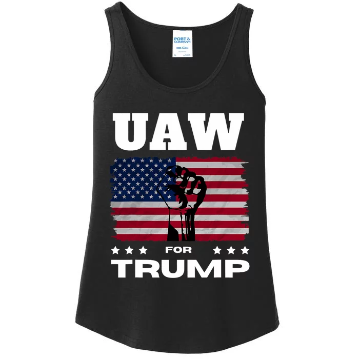 United Auto Workers For Donald Trump Uaw 2024 Election Ladies Essential Tank