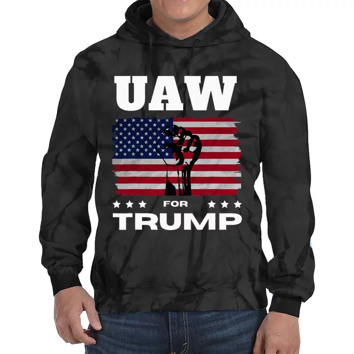 United Auto Workers For Donald Trump Uaw 2024 Election Tie Dye Hoodie