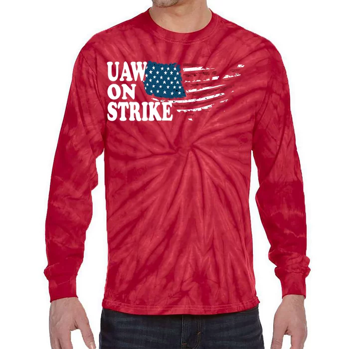 United Auto Workers Support | UAW On Strike Protest Tie-Dye Long Sleeve Shirt