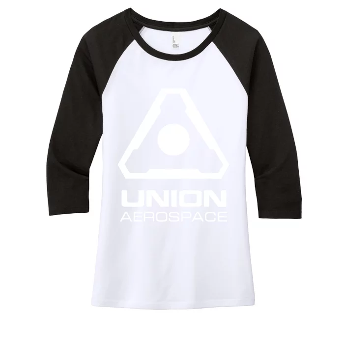 Union Aerospace White Insignia Women's Tri-Blend 3/4-Sleeve Raglan Shirt