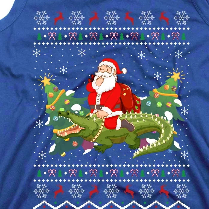 Ugly Alligator Xmas Gift Santa Riding Alligator Christmas Cool Gift Tank Top