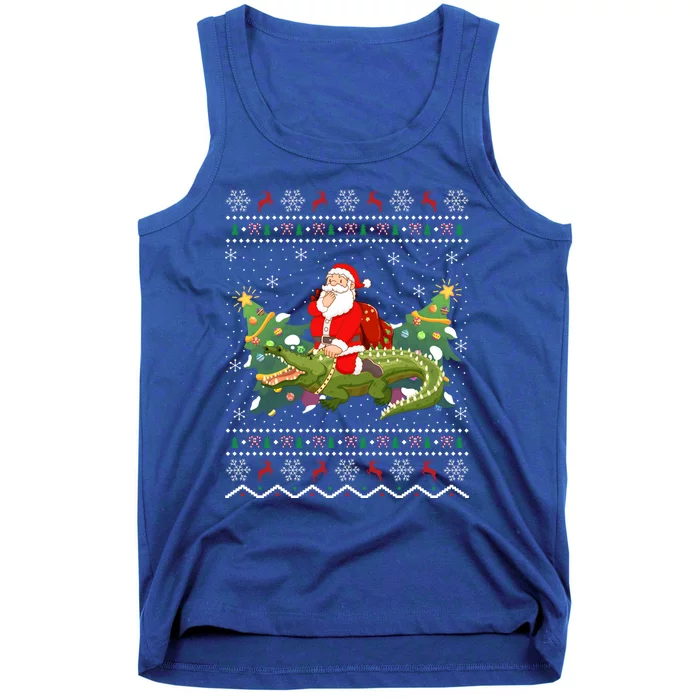 Ugly Alligator Xmas Gift Santa Riding Alligator Christmas Cool Gift Tank Top