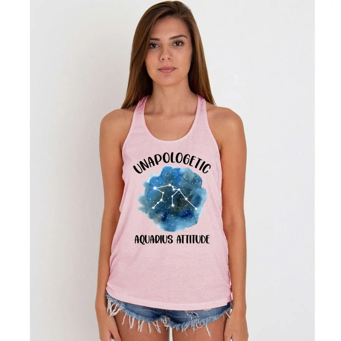 Unapologetic Aquarius Zodiac Constellation Attitude Meaningful Gift Women's Knotted Racerback Tank