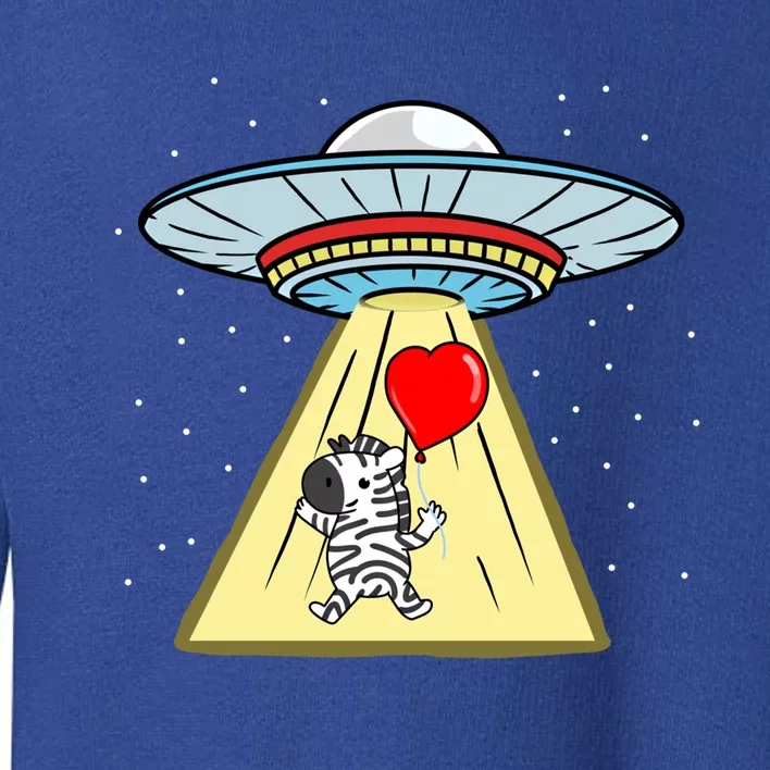 Ufo Abduction Zebra Valentines Day Great Gift Toddler Sweatshirt