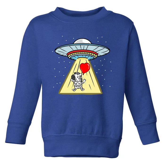 Ufo Abduction Zebra Valentines Day Great Gift Toddler Sweatshirt