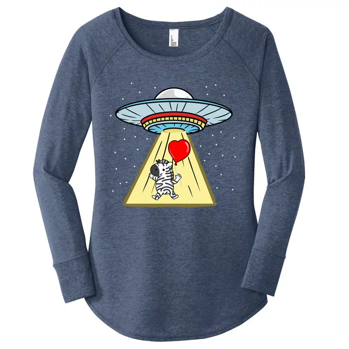 Ufo Abduction Zebra Valentines Day Great Gift Women's Perfect Tri Tunic Long Sleeve Shirt