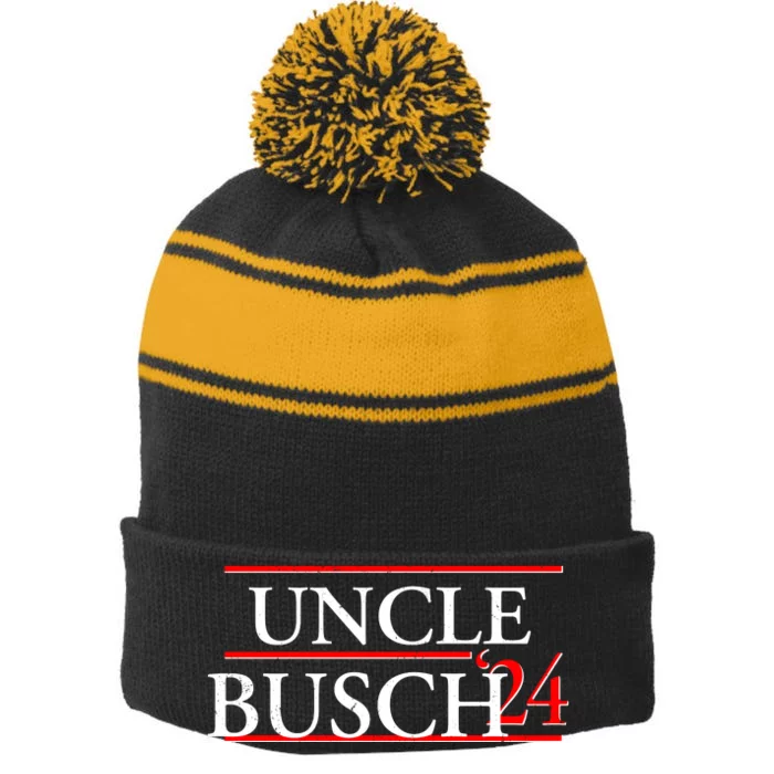 Uncle Busch 2024 Election Logo Stripe Pom Pom Beanie