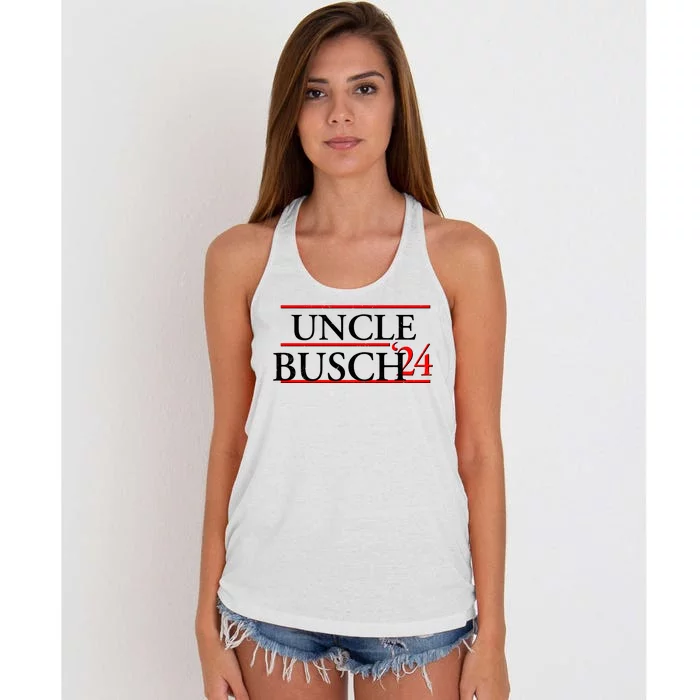 Uncle Busch 2024 Election Logo Women's Knotted Racerback Tank