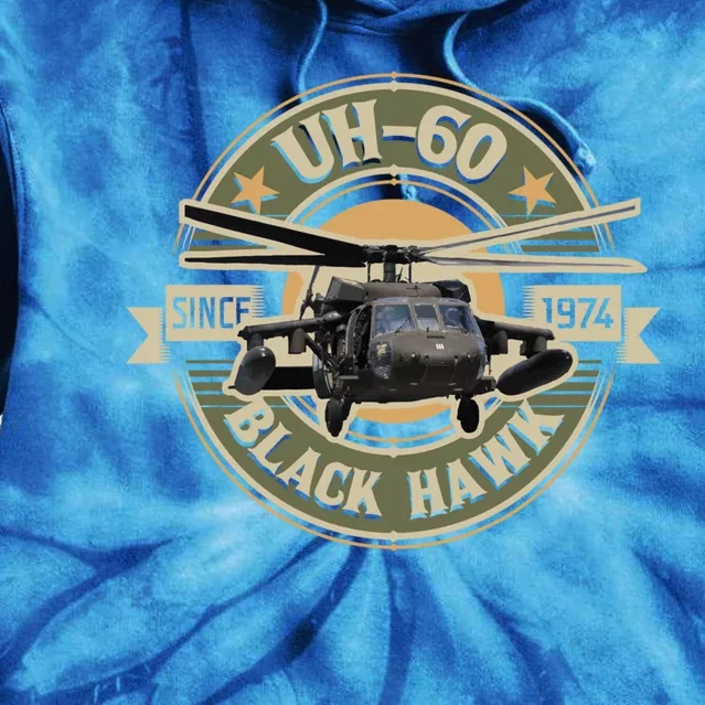 Uh60 Blackhawk Assault Helicopter Pilot Aviation Gift Tie Dye Hoodie