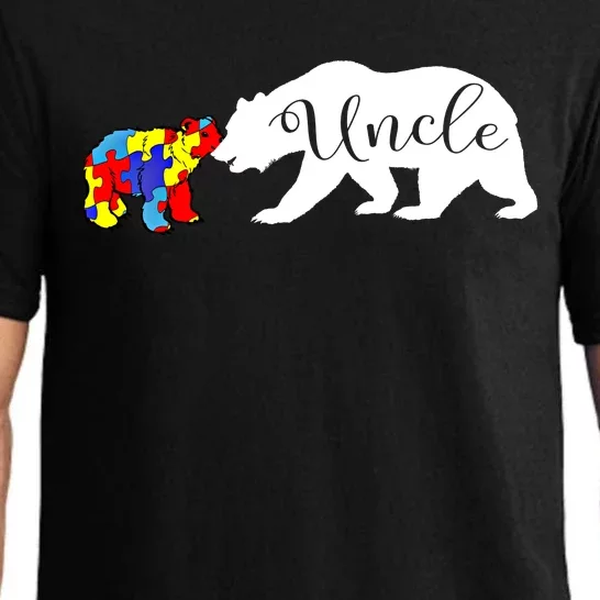 Uncle Bear Autism Awareness Month Cute Gift Puzzle Gift Pajama Set