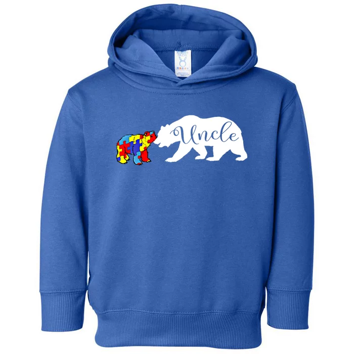 Uncle Bear Autism Awareness Month Cute Gift Puzzle Gift Toddler Hoodie