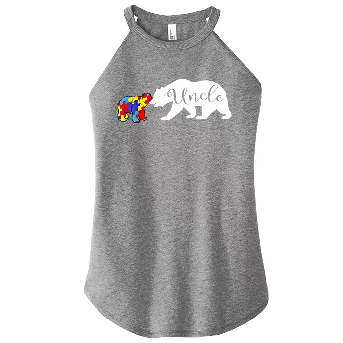 Uncle Bear Autism Awareness Month Cute Gift Puzzle Gift Women’s Perfect Tri Rocker Tank