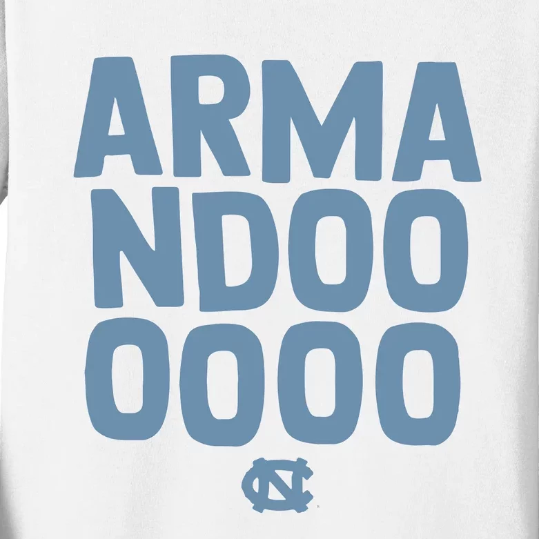 Unc Basketball Armandoooooo Bacot Kids Long Sleeve Shirt