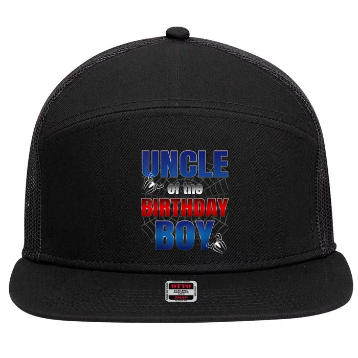 Uncle Birthday Boy Spider Web Birthday Party Decorations 7 Panel Mesh Trucker Snapback Hat