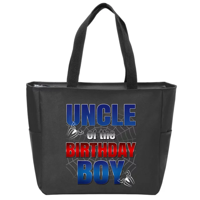 Uncle Birthday Boy Spider Web Birthday Party Decorations Zip Tote Bag