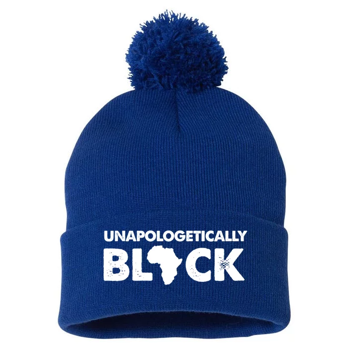 Unapologetically Black Black History Month Gift Pom Pom 12in Knit Beanie