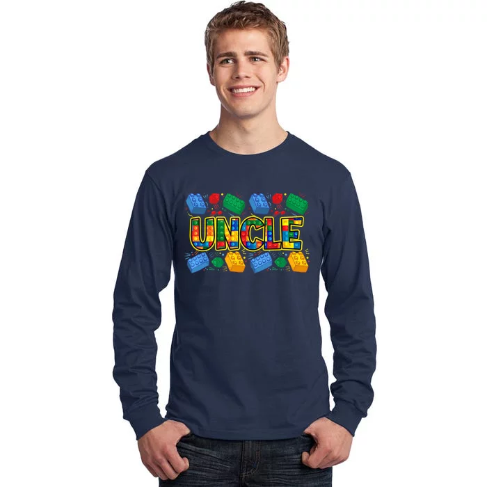 Uncle Brick Builder Funny Uncles Blocks Master Builder Tall Long Sleeve T-Shirt