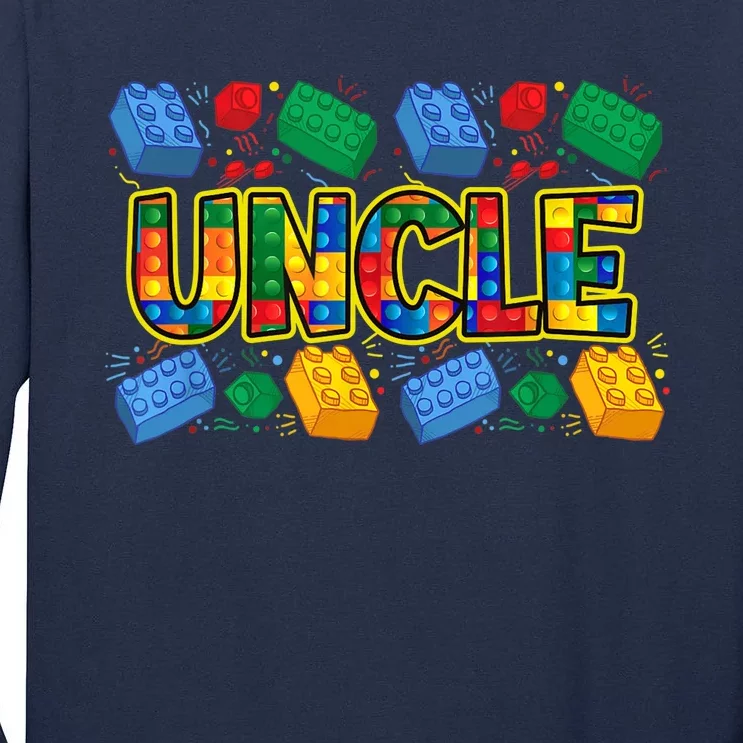 Uncle Brick Builder Funny Uncles Blocks Master Builder Tall Long Sleeve T-Shirt