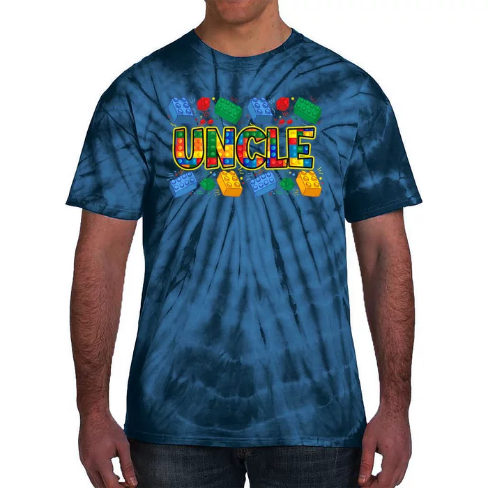 Uncle Brick Builder Funny Uncles Blocks Master Builder Tie-Dye T-Shirt