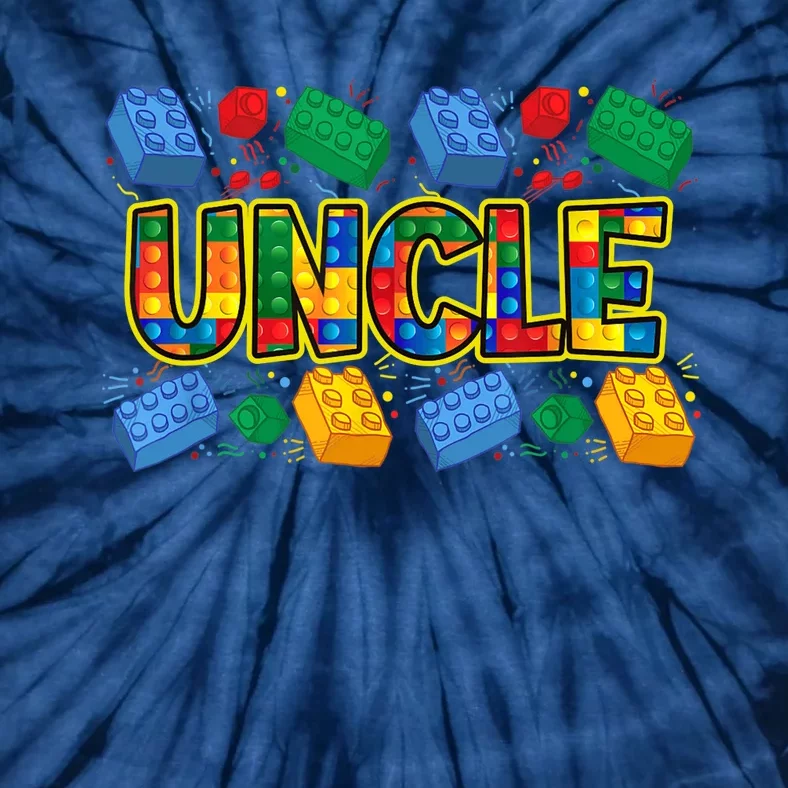 Uncle Brick Builder Funny Uncles Blocks Master Builder Tie-Dye T-Shirt