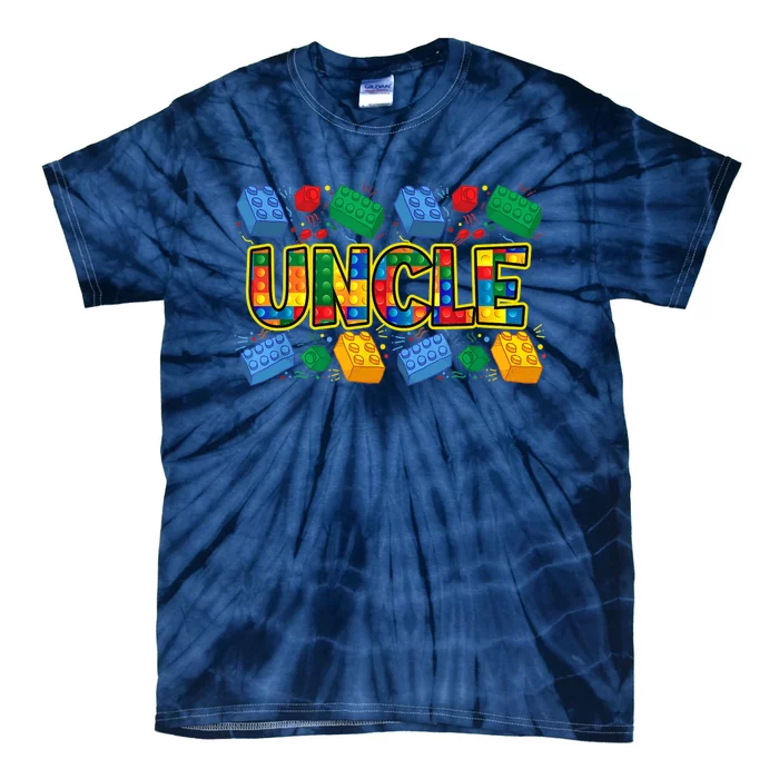 Uncle Brick Builder Funny Uncles Blocks Master Builder Tie-Dye T-Shirt