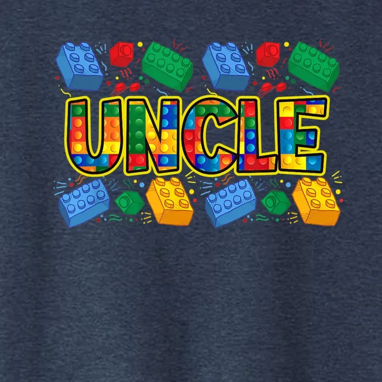 Uncle Brick Builder Funny Uncles Blocks Master Builder Women's Crop Top Tee