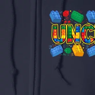 Uncle Brick Builder Funny Uncles Blocks Master Builder Full Zip Hoodie