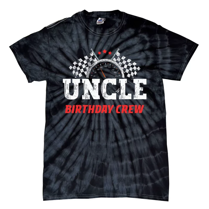 Uncle Birthday Crew Race Car Theme Party Racing Car Driver Tie-Dye T-Shirt