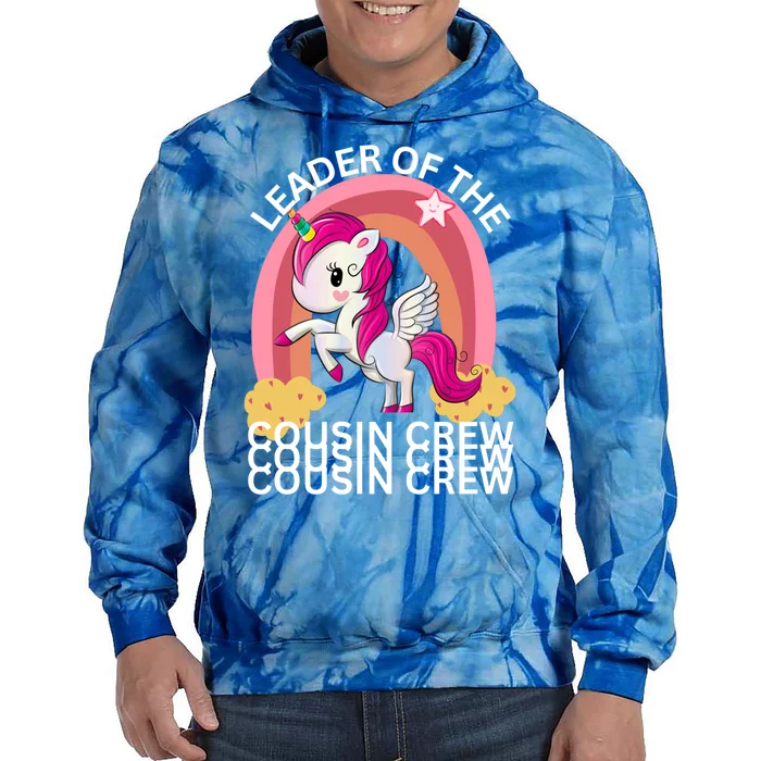 Unicorn Best Cousin Crew Christmas Leader Of The Cousin Crew Gift Tie Dye Hoodie