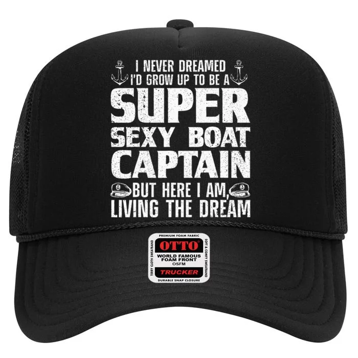 Unny Boat Captain For Women Boating Boat Captain High Crown Mesh Trucker Hat