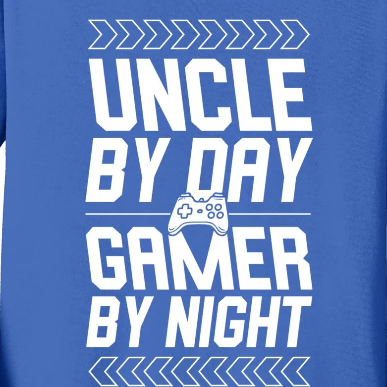 Uncle By Day Gamer By Night Funny Uncle Gamer Cool Gift Kids Long Sleeve Shirt