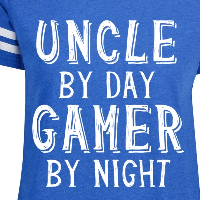 Uncle By Day Gamer By Night Nerd Geek Video Gamer Uncle Cool Gift Enza Ladies Jersey Football T-Shirt