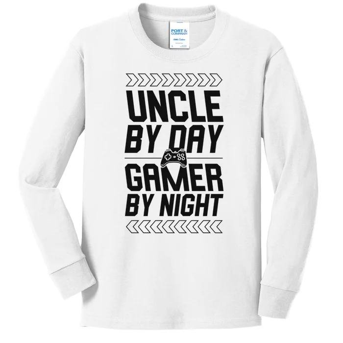 Uncle By Day Gamer By Ningt Game Controllers Gift For Gamer Player Kids Long Sleeve Shirt