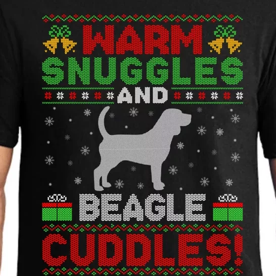 Ugly Beagle Dog Xmas Sweater Style Santa Beagle Christmas Funny Gift Pajama Set