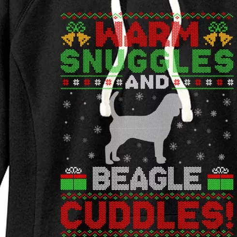 Ugly Beagle Dog Xmas Sweater Style Santa Beagle Christmas Funny Gift Women's Fleece Hoodie