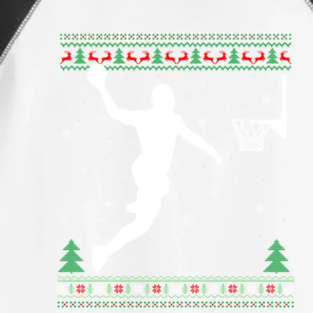 Ugly Basketball Dunking Xmas Sweater Basketball Christmas Gift Toddler Fine Jersey T-Shirt