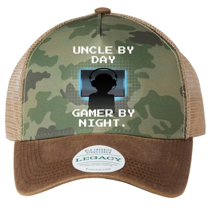 Uncle By Day Gamer By Night Gift Legacy Tie Dye Trucker Hat