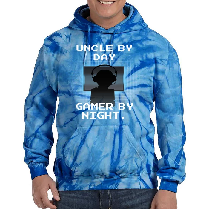 Uncle By Day Gamer By Night Gift Tie Dye Hoodie