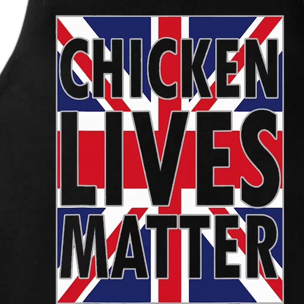 Uk British Flag England Chicken Lives Matter Ladies Tri-Blend Wicking Tank