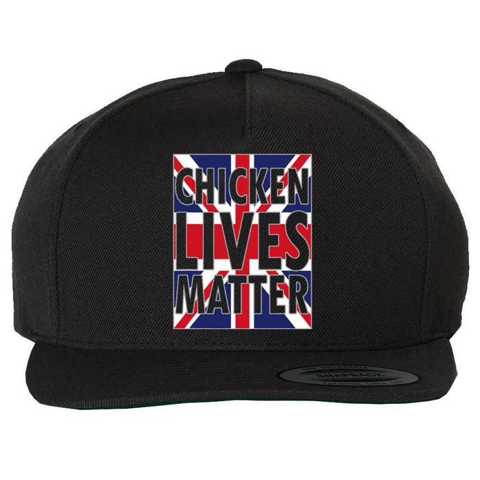 Uk British Flag England Chicken Lives Matter Wool Snapback Cap